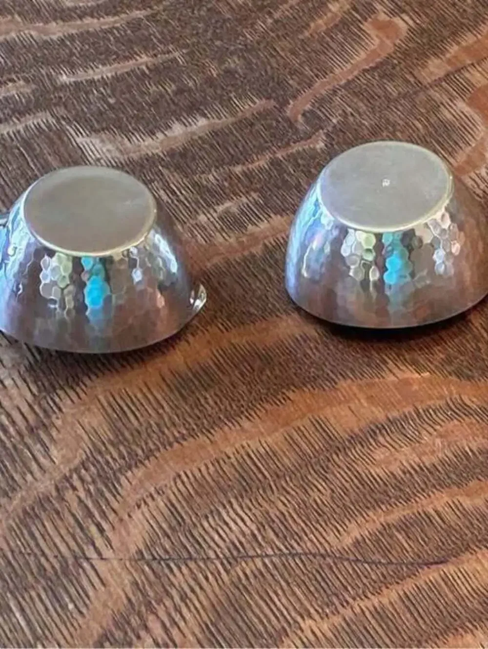 sugar & creamer set silverplate hammered